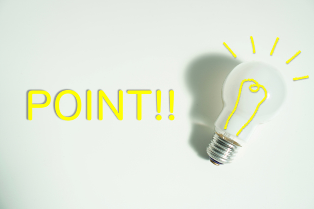 POINTの文字と電球